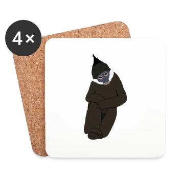 Langur de françois - Dessous de verre (lot de 4) - blanc - Devant