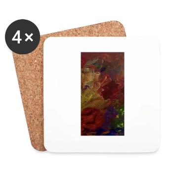 Kunst Gemälde Farbenfroh - Untersetzer (4er-Set) - Weiß - Vorne