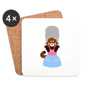 Red panda dressed as Marie-Antoinette - Coasters (set of 4) - white - Front