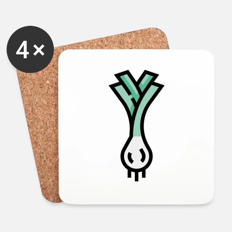 Lauch Icon - Untersetzer (4er-Set) - Weiß