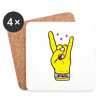 Let's go on - Punk Hand - Dessous de verre (lot de 4) - blanc - Devant