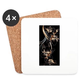 FLEUR - Dessous de verre (lot de 4) - blanc - Devant