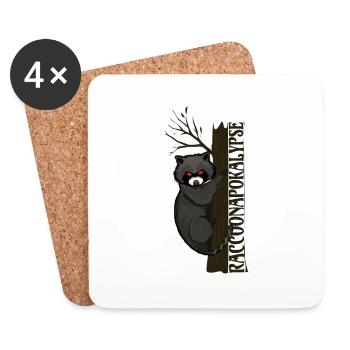 Raccoonapokalypse - Untersetzer (4er-Set) - Weiß - Vorne