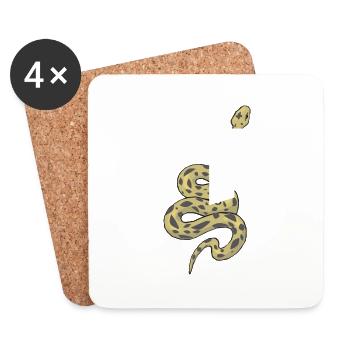 Letter j snake - Coasters (set of 4) - white - Front