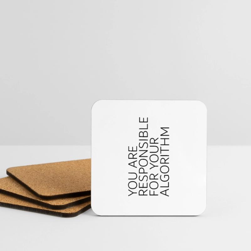 nerdy wisdom algorithm black Untersetzer (4er-Set)