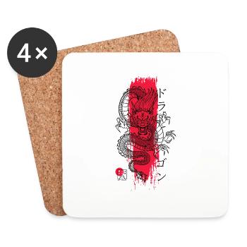 Dragon - Coasters (set of 4) - white - Front