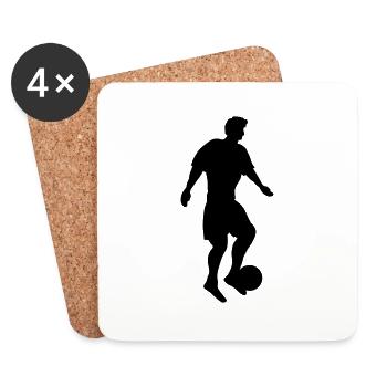 Silhouette de footballeur 001 - Dessous de verre (lot de 4) - blanc - Devant