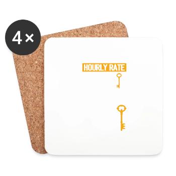 Serrurier Tarif horaire Lockpicker Pick Locks - Dessous de verre (lot de 4) - blanc - Devant