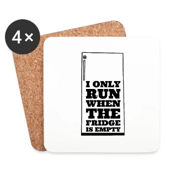 i only run when the fridge is empty - Coasters (set of 4) - white - Front