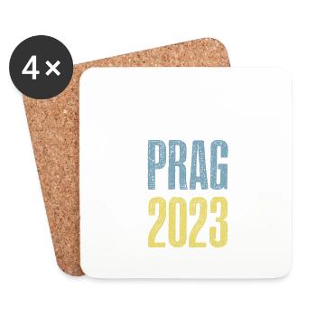 Prag 2023 Krone - Untersetzer (4er-Set) - Weiß - Vorne