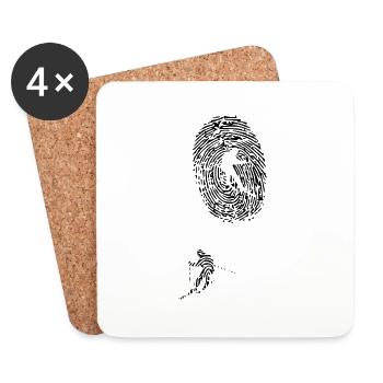 Ski Fingerabdruck Skiing Fingerprint Geschenk - Untersetzer (4er-Set) - Weiß - Vorne