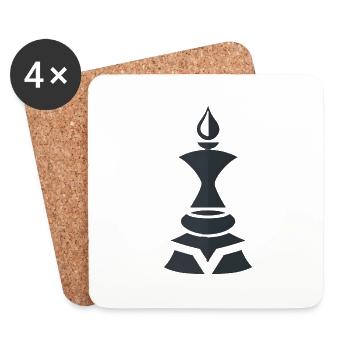 Chess Läufer - Untersetzer (4er-Set) - Weiß - Vorne