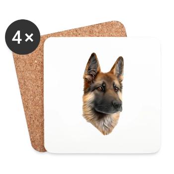 Hundebesitzer Schäferhund Hundehalter Hunde Hund - Untersetzer (4er-Set) - Weiß - Vorne