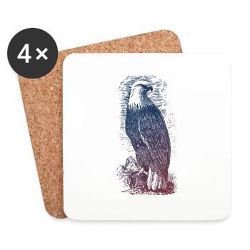 Adler - Untersetzer (4er-Set) - Weiß - Vorne