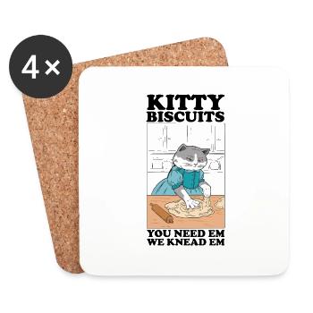 Kitty Biscuits Cat Cat Biscuits Baker Baker - Coasters (set of 4) - white - Front