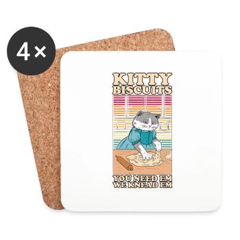 Kitty Biscuits Cat Cat Biscuits Baker Baker - Coasters (set of 4) - white - Front
