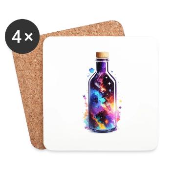 Bouteille spatiale - Dessous de verre (lot de 4) - blanc - Devant