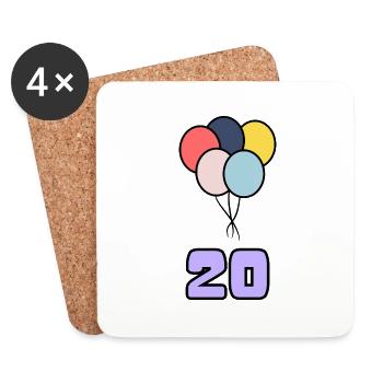 ALLES GUTE ZUM GEBURTSTAG. ALLES GUTE ZUM GEBURTSTAG. JAHRESTAG. - Untersetzer (4er-Set) - Weiß - Vorne