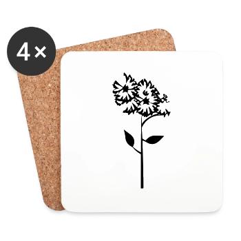 Flower with stem - Coasters (set of 4) - white - Front