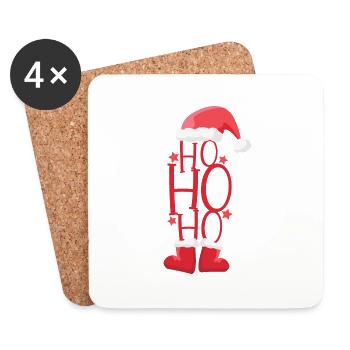 Ho ho ho - Untersetzer (4er-Set) - Weiß - Vorne