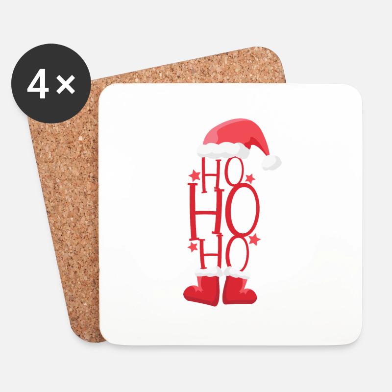 Ho ho ho - Untersetzer (4er-Set) - Weiß