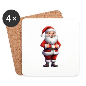Gentil Père Noël - Dessous de verre (lot de 4) - blanc - Devant