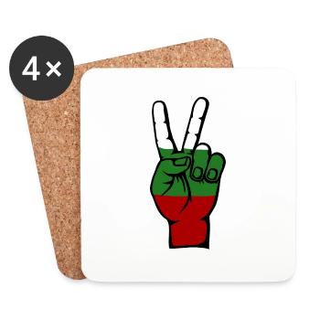 Bulgarien Flagge Frieden Victory Symbol - Untersetzer (4er-Set) - Weiß - Vorne
