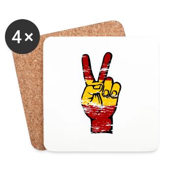 Drapeau de l’Espagne Paix Victoire Symbole Utilisé - Dessous de verre (lot de 4) - blanc - Devant