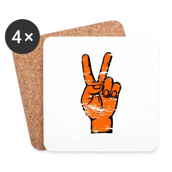 Helloween Frieden Victory Symbol used - Untersetzer (4er-Set) - Weiß - Vorne