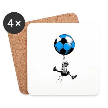 Luftballon Fußball Junge - Untersetzer (4er-Set) - Weiß - Vorne