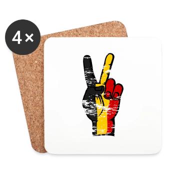 Belgien Flagge Frieden Victory Symbol used - Untersetzer (4er-Set) - Weiß - Vorne