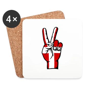 Danemark Drapeau Paix Victoire Symbole - Dessous de verre (lot de 4) - blanc - Devant