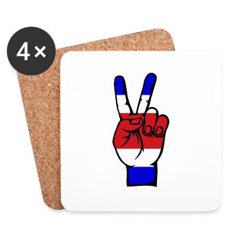 Costa Rica Drapeau Paix Victoire Symbole - Dessous de verre (lot de 4) - blanc - Devant