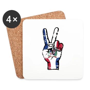 Dominican Republic Victory Symbol used - Coasters (set of 4) - white - Front