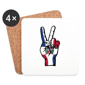 Dominikanische Republik Victory Symbol - Untersetzer (4er-Set) - Weiß - Vorne