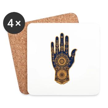Hand of Fatima 2 Small - Coasters (set of 4) - white - Front