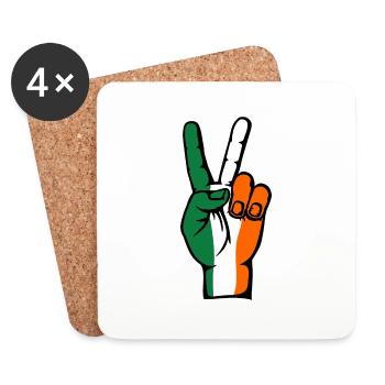 Irland Flagge Frieden Victory Symbol - Untersetzer (4er-Set) - Weiß - Vorne