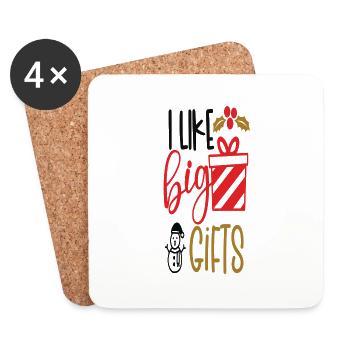 J’aime les gros cadeaux - Dessous de verre (lot de 4) - blanc - Devant