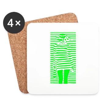 Beautiful female paint fashion colorful woman art - Coasters (set of 4) - white - Front