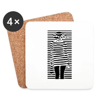 Beautiful female paint fashion colorful woman art - Coasters (set of 4) - white - Front
