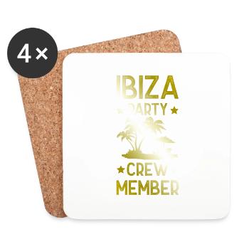 Ibiza Party Crew - Untersetzer (4er-Set) - Weiß - Vorne