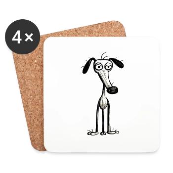 Hund - Untersetzer (4er-Set) - Weiß - Vorne