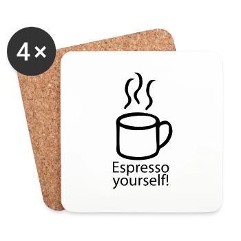 Café expresso soi-même - Dessous de verre (lot de 4) - blanc - Devant