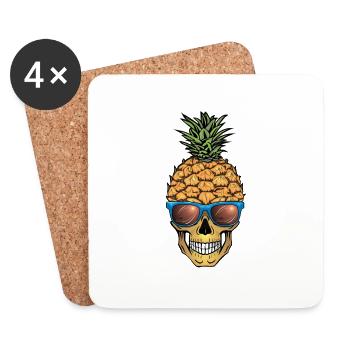Pineapple Skull - Coasters (set of 4) - white - Front