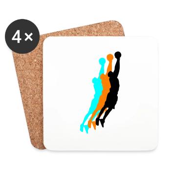 Silhouette de basketteur 3 - Dessous de verre (lot de 4) - blanc - Devant