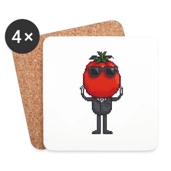 Tomato in Tux - Coasters (set of 4) - white - Front