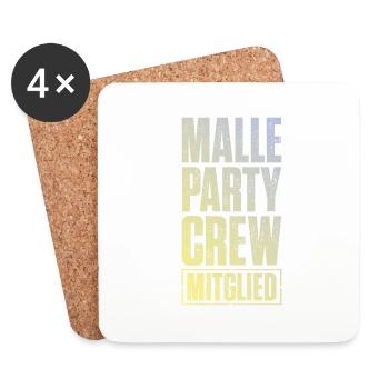 Malle Party Crew Mitglied - Untersetzer (4er-Set) - Weiß - Vorne