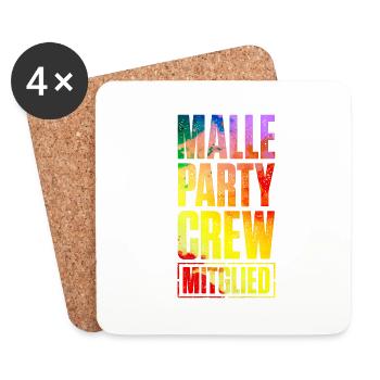 Malle Party Crew Member Mallorca - Coasters (set of 4) - white - Front