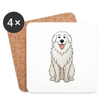 Serene Great Pyrenees Digital Art - Coasters (set of 4) - white - Front