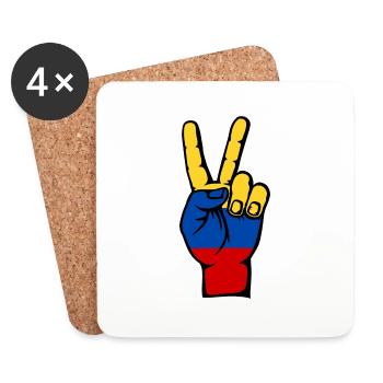 Symbole de paix du drapeau de la Colombie - Dessous de verre (lot de 4) - blanc - Devant